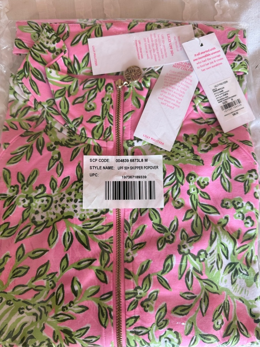 Lilly Pulitzer Pink, Green & White Floral Skipper Popover